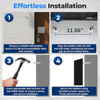 SereneLife Outdoor Wall Mailbox & Newspaper Holder | 0.24 FT Cubic Mailbox | Easy Installation, Secure Lock Mechanism | Ideal for Residential or Commercial Use | Wall Mountable | 15x3x11 in | Black