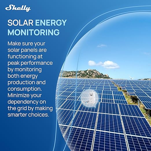 Shelly 3EM-63W Gen3 | Wi-Fi Operated Smart 3-Phase Energy Meter | Home Automation | Compatible with Alexa & Google Home | iOS Android App | No Hub Required | Data Logging | Solar Photovoltaic Ready