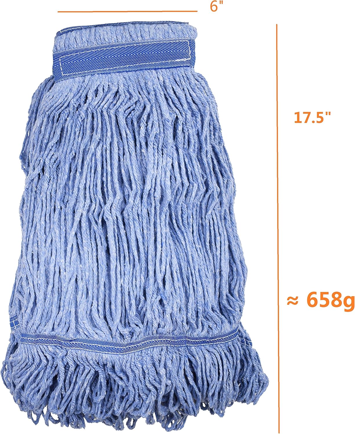 Mop Head Replacement Commercial Heavy Duty String Blue Wet Mop Heads for 3 Typs Commercial Mop Handle(3,Large)