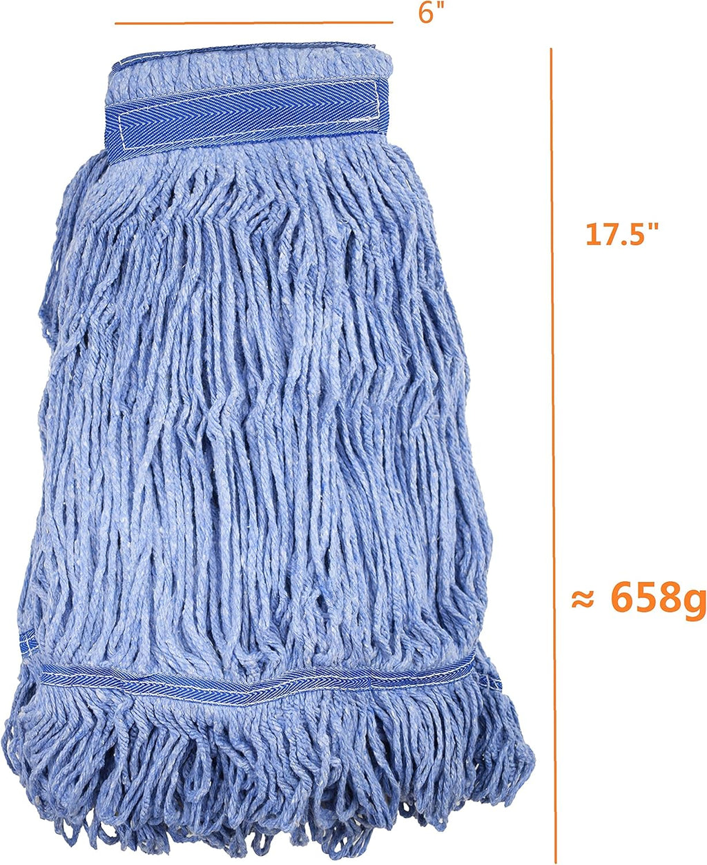 Mop Head Replacement Commercial Heavy Duty String Blue Wet Mop Heads for 3 Typs Commercial Mop Handle(1,Large)