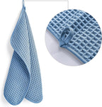 POLYTE Microfiber Lint Free Washcloth Face Towel, 13 x 13 in, 4 Pack (Waffle Weave)