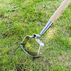 Berry&Bird Garden Weeder Hoe, 63'' Stainless Steel Hula Hoe for Weeding, Action Stirrup Hoe for Gardening Loop Scuffle Hoe with Wooden Long Handle Hand Weeder Tool Push Pull Dutch Hoe Heavy Duty