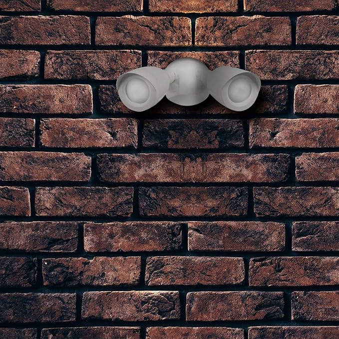 Ciata Flood Lights Outdoor, 20-Watt LED Bullet Head Security Flood Lights, Dual Head, RoHS and FCC Complaint, IP65 Rated, 1900 Lumens, 2KV Surge Protection, Die-Cast Aluminum in White Finish – 3000K