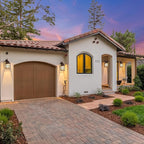 Farmhouse Exterior Light Fixtures - Sensor Dusk to Dawn Outdoor Porch Lights, Black Brush Gold Wall Sconce, Outside Wall Lantern for Front Door, Garage 2 Pack