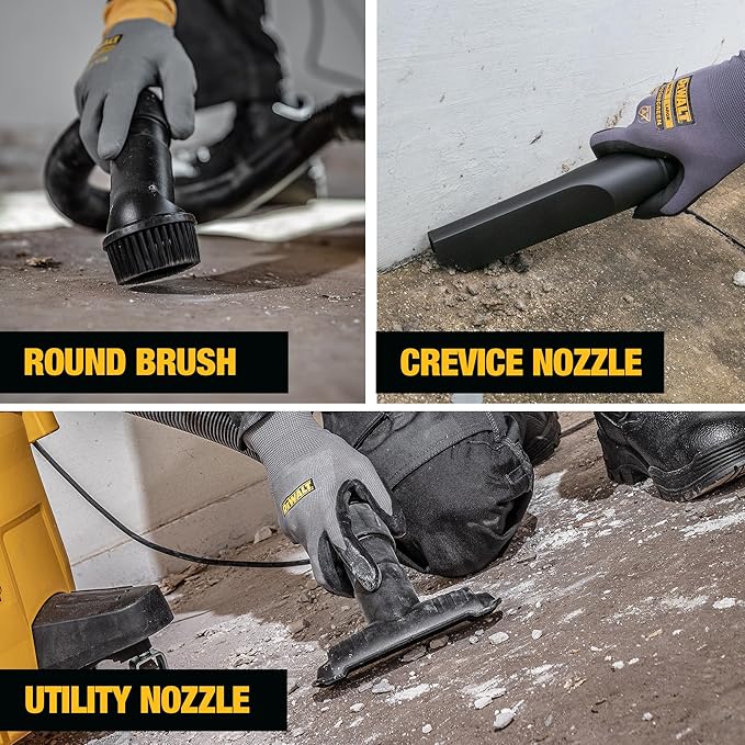 DEWALT DXV06P 4 Peak HP Shop Vacuums, 6 Gallon Poly Wet/Dry Vac, Heavy-Duty Shop Vacuum with Blower Function Yellow+Black