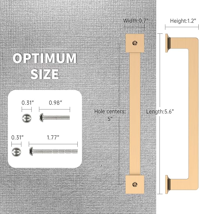 FILTA 5 Inch(128mm) Hole Centers Champagne Bronze Cabinet Pulls(Set of 10),Champagne Cabinet Pulls Zinc Alloy Kitchen Cabinet Handles Cabinet Hardware for Cabinets Cupboard Drawer