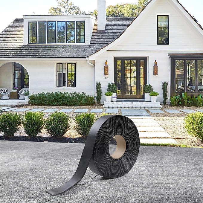 Boshen 2 Rolls 1.57in x 33 FT Asphalt Crack Tape Self-Adhesive Asphalt Crack Filler Asphalt Joint Repair for Driveway Parking Lot Roof Asphalt Cement Road(3mm Thick), No Torch Required