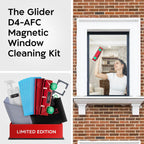 Tyroler Magnetic Window Cleaner Tool | The Glider D4 Window Cleaning Tool Fits Windows 0.1"-1.6" Thick | All-in-One Window Cleaning Kit | Magnetic Glass Cleaner Tool | Magnet Window Cleaner Tool