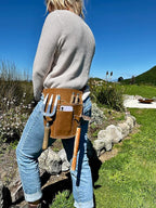 Rubys Collection™ Leather Garden Tool Belt- Gardening holster with pockets & Adjustable Waist Strap. Florist tool belt, Leather Utility Belt & Women’s Garden Tool Pouch