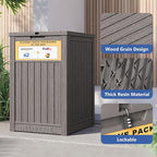 Upgrade 48 Gallon Package Delivery Box for Porch with Sign, Outdoor Storage with Lockable Secure, Large Double Wall Resin Outdoor Package Delivery and Waterproof