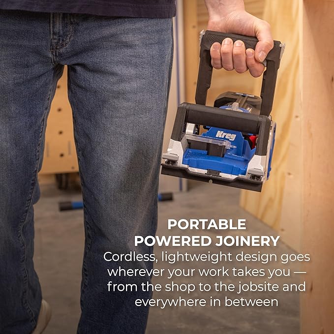 Kreg Rebel 20V Ionic Drive Pocket-Hole Joiner Kit - With 20V Blue Ion Charger & 2Ah Battery Pack - Precision Joinery Tool for Woodworking & Carpentry - Accessible Woodworking Tools - KPTBRB100A