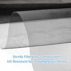 40"x118" Window Screen Mesh, Fiberglass Window Screen, Screen Door Mesh, Windows Screens and Screen Door Replacement, Patio Screen Mesh- Black