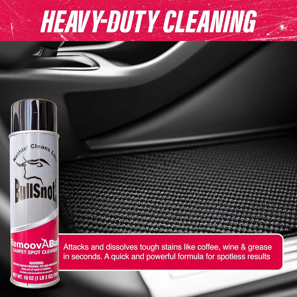 RemoovABull Carpet & Upholstery Stain Remover – Fast Acting, Powerful Cleaner for Oil, Grease, Dirt, Coffee, Urine & More – Ideal for Car Interiors, Fabrics, & Carpets – Made in the USA