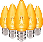 HLO Lighting Smooth C9 Christmas Lights | Yellow LED Bulbs for Indoor & Outdoor Christmas Decor | Set of 25