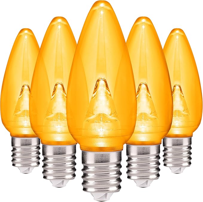 HLO Lighting Smooth C9 Christmas Lights | Yellow LED Bulbs for Indoor & Outdoor Christmas Decor | Set of 500