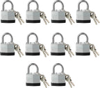 Lock, Laminated Steel Keyed Padlock, Keyed Alike Locks, Normal Shackle Padlock-Pack of 10