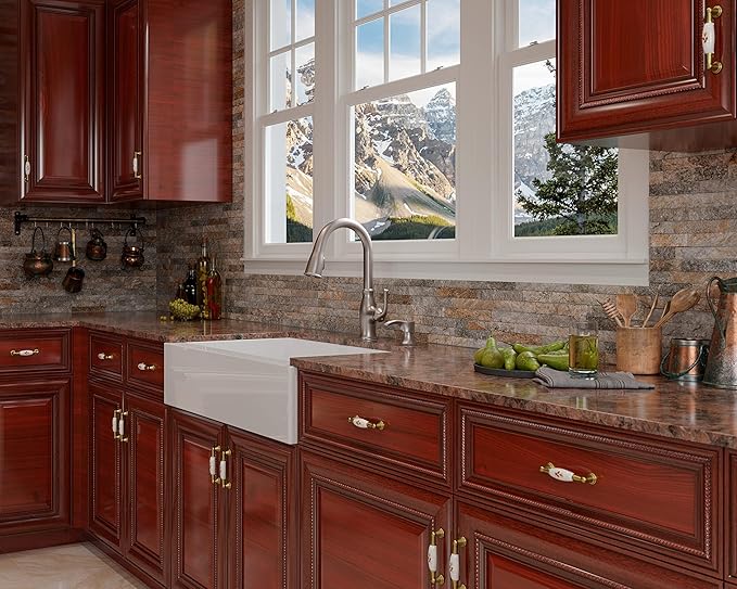 Pfister Rosslyn Kitchen Faucet with Pull Down Sprayer and Soap Dispenser, Single Handle, High Arc, NSF Certified, Spot Defense Stainless Steel Finish, F5297RSSRGS