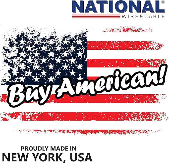 NATIONAL Wire & Cable – 22 AWG 4-Conductor Premium Copper Wire, 25 ft, Stranded | Made in USA, Flexible Jacket | Electronics, Alarms, Signal Wiring, DIY, Indoor and Outdoor Use