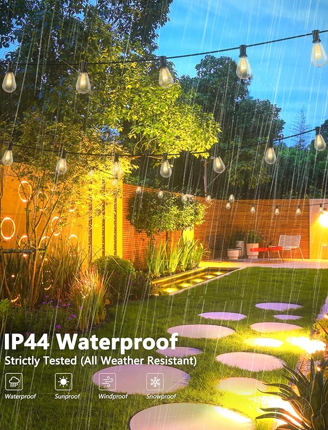 25 Pack Edison Light Bulbs, 5 Watts E12 Candelabra Base ST35 Edison Replacement Bulbs, Bistro Light Bulbs Incandescent for Outdoor Patio, Vintage Light Bulb Warm White