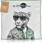 WESERWEF Design Microfiber Glasses Cleaning Cloth – Premium Cleaning Cloth for Eyeglasses, Screens, Tablets, Cameras & Lenses, 12" x 12", Ultra-Soft & Scratch-Free (Wild one)