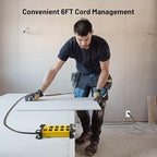 Heavy Duty Power Strip 8 Outlets - Surge Protector 2700J with 6FT Long Extension Cord, Industrial Metal Powerstrip 15Amp, Wall Mount Plug for Garage Workshop Outdoor Home Office, Wide Spaced (6ft)