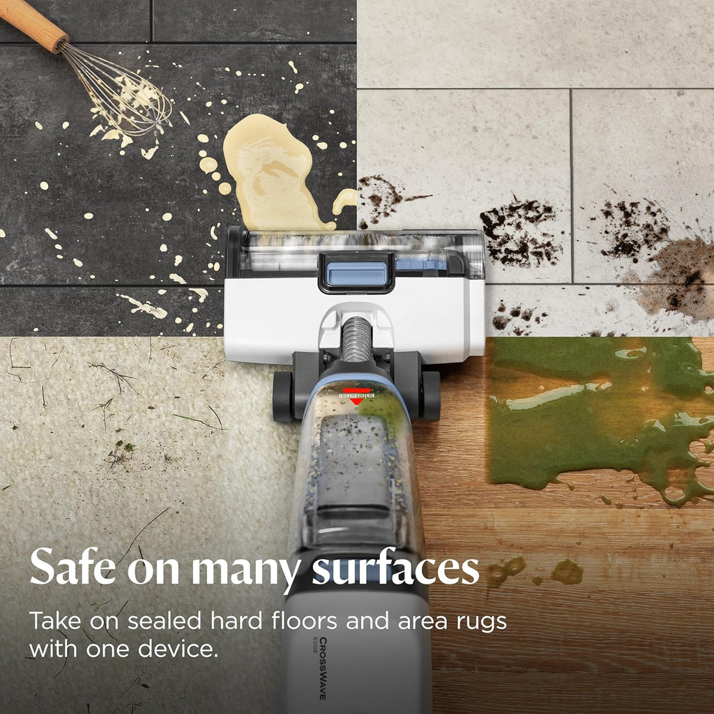 BISSELL CrossWave Edge, Multi-Surface Hard Floor Cleaner Wet Dry Vacuum with Zero-Gap Edge Technology, 4111A