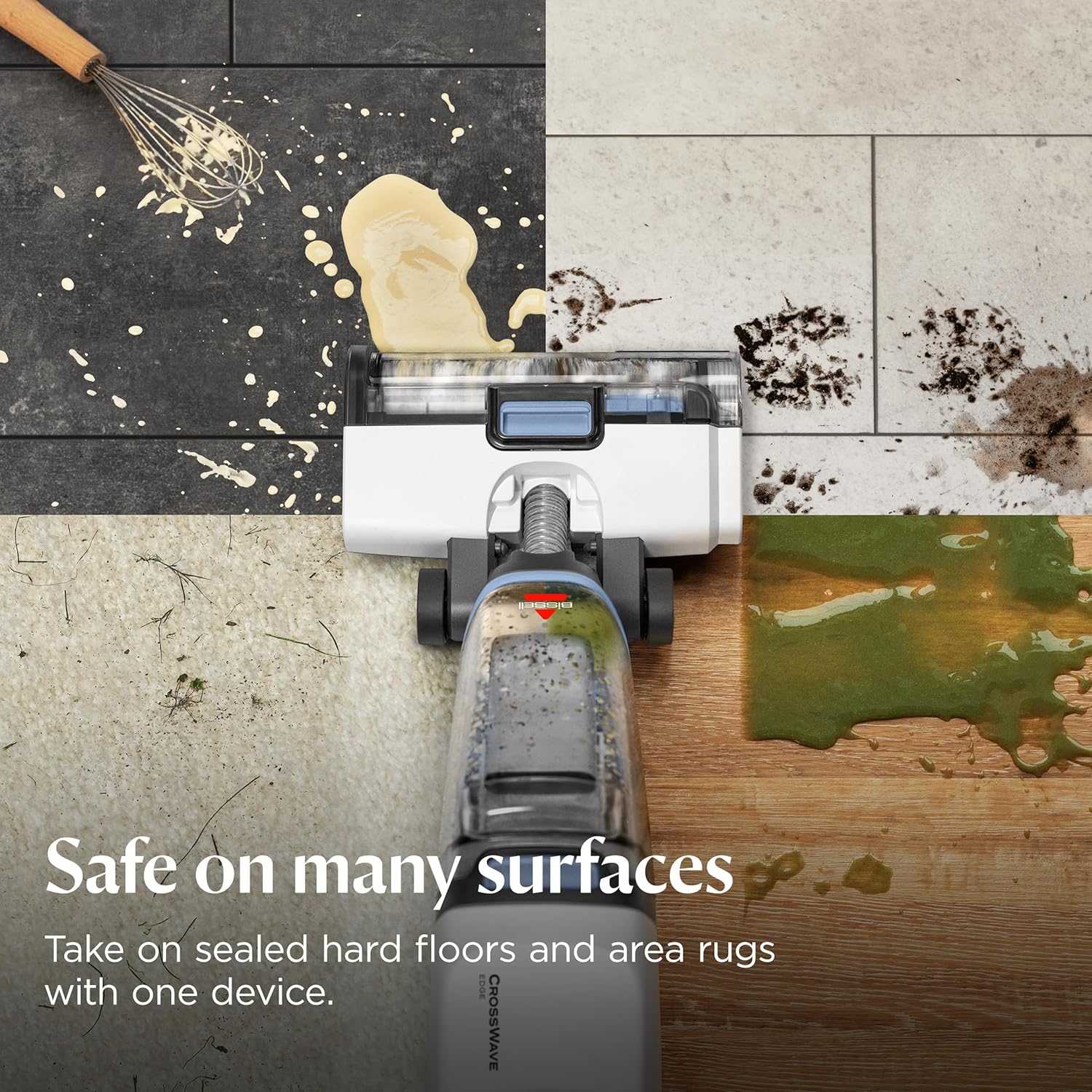 BISSELL CrossWave Edge, Multi-Surface Hard Floor Cleaner Wet Dry Vacuum with Zero-Gap Edge Technology, 4111A