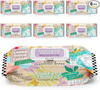 6 Packs Surface Cleaning Wipes Bleach Free, Thick & Large Dispose, All-Purpose Cleaner for Bathroom, Kitchen, Office, 600 Count Soft Flow, Biodegradable, Lavender Scent