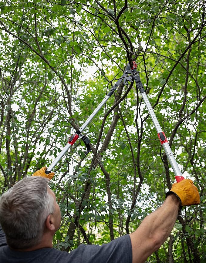 EZ Kut G2 Tree Trimmer Ratcheting Branch Cutter. Heavy Duty Branch Cutter. 42 inch Extendable Anvil Hand Loppers. Tree Pruner Trusted Since 1988. Chops Thick Branches with Ease.
