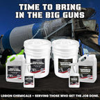 Heavy Concrete Remover Bundle – Non-Corrosive Acid Alternative Dissolves Hardened Concrete, Safe on Metal & Paint, 1 Quart Spray + 1 Gallon Refill