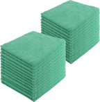 Microfiber Cleaning Cloths,24 Pack, 16"x16", All-Purpose, Softer, Highly Absorbent, Lint-Free, Reusable, Washable Pro Towels, Green, for House, Kitchen, Bathroom, Car, Office
