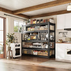 REIBII 48" W Garage Shelves, 5-Tier Garage Shelving Load 2750LBS, Adjustable Metal Storage Shelves, Wire Shelving for Basement, Warehouse, Workshop, Kitchen, 48" W x 18" D x 72" H