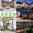 LIT-PaTH Dusk to Dawn Outdoor Wall Lantern, Wall Sconce as Porch Lighting Fixture, E26 Medium Base Max 60W, Anti-Rust Metal with Glass Shade, Oil Rubbed Bronze Finish, 2-Pack