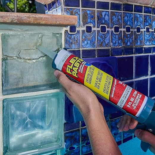 Flex Paste, Waterproof Paintable Putty, Spackle Sealant, Fill Gaps Cracks Holes - Block Out Water and Air - UV Resistant - Walls, Drywall, EPDM, Concrete, Roof, RV Repairs, Clear, Cartridge