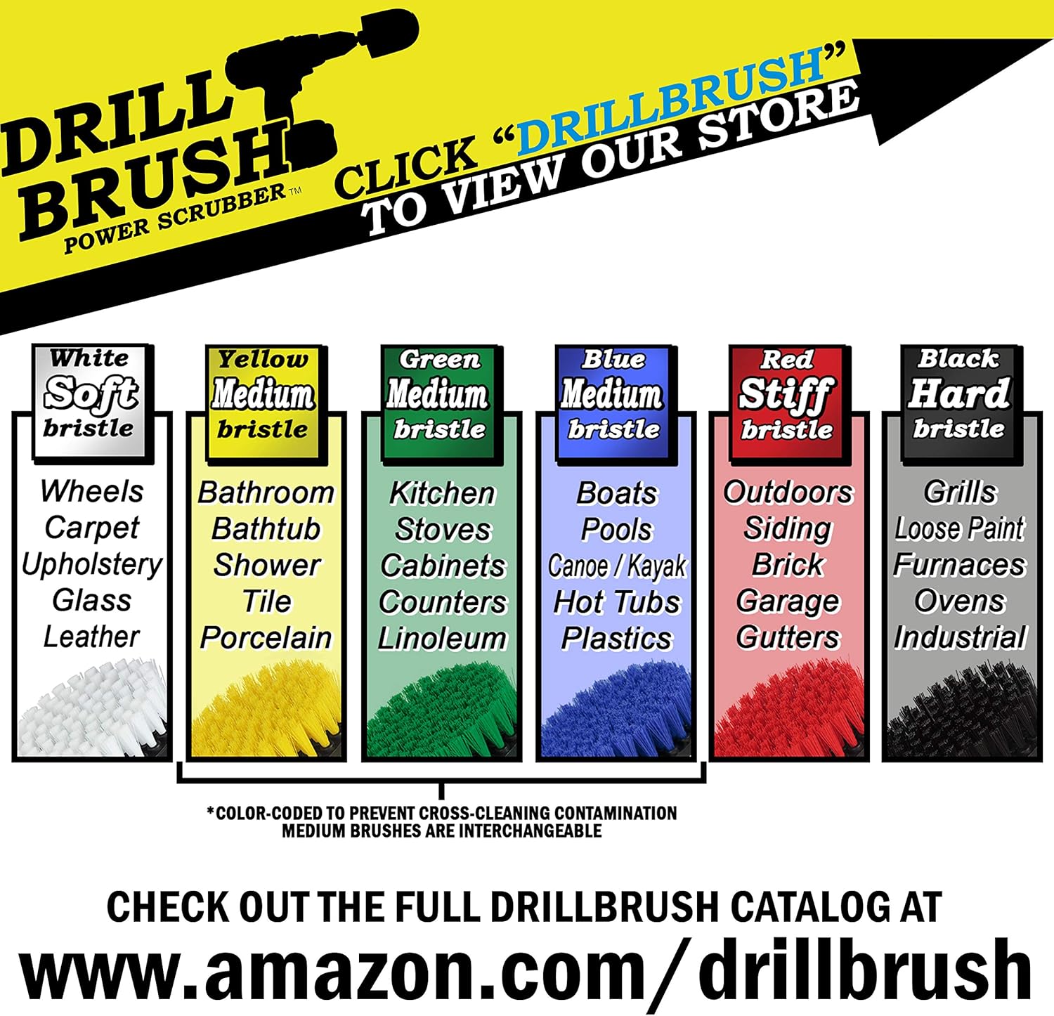 Drill Brush Kitchen Accessories - Kitchen Cleaning Extension Kit - Kitchen Sink Hard Water Remover - Kitchen Cleaning Supplies - Oven Scrubber Brush Set - Countertop Cleaning Brush - Household Brush