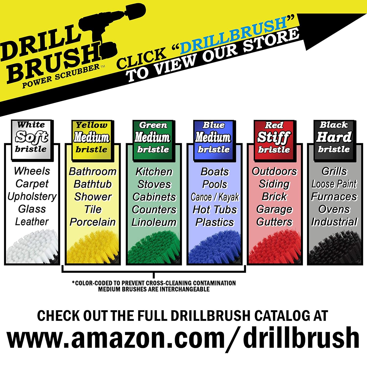 Car Cleaning Supplies - Power Drill Brushes for Cleaning - Detailing Drill Brush Set - Vehicle Carpet Drill Brush - Auto Detailing Brush Set - Upholstery Drill Brush - Home Car Cleaning Accessories