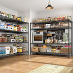 REIBII 2560LBS Storage Shelves 55.5"W Metal Shelving Unit 4 Tier Wire Shelving Commercial Adjustable Garage Shelving Heavy Duty for Storage Rack for Pantry, Garage, Kitchen, 55.5"W x 18"D x 55.5"H