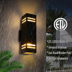 Up and Down Outdoor Wall Lights Fixture – ETL Listed, Aluminum Waterproof Wall Mount Square Design- Modern Exterior Lighting Outdoor Wall Sconce for Porch, Patio