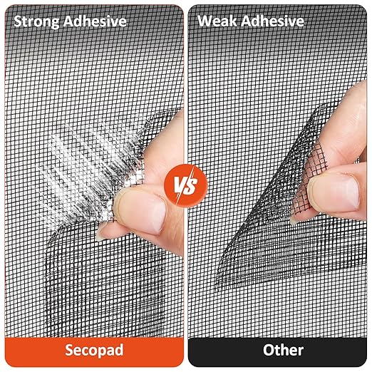 Black Screen Repair Tape, 4" X 180" (15FT) Window Screen Door Repair Kit, Strong Adhesive Fiberglass Patch Tape Mesh