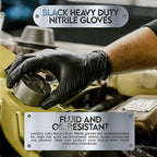 Heavy Duty 6 Mil Black Nitrile Gloves - Disposable, Latex & Powder Free | Mechanic, Food Prep & Tattoo | Rubber Gloves for Cooking, Cleaning & Household |Bulk Case of (1000)