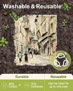 6 Pack Swedish Dishcloths for Kitchen - Reusable Dish Cloths for Washing Dishes Absorbent Cute Funny Kitchen Towels Cleaning Sponge, Green Artist