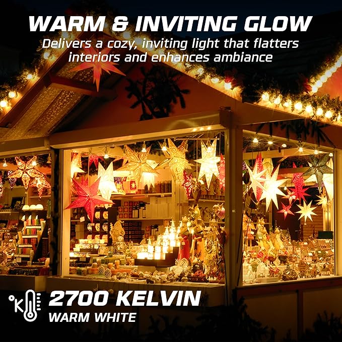 OHLECTRIC Clear White Night Light Bulbs (10-Pack) 11-Watt S14 Sign Bulb, Decorative Light Bulbs, E26 Medium Base, Colorful Bulbs, Dimmable, Sign Replacement Lamp for Indoor & Outdoor Use. Avg Hrs 5000