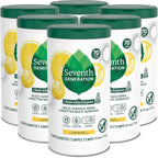 Seventh Generation Multi Surface Wipes All Purpose Cleaning Lemon Zest scent with 100% Essential Oils and Botanical Ingredients 70 count, Pack of 6