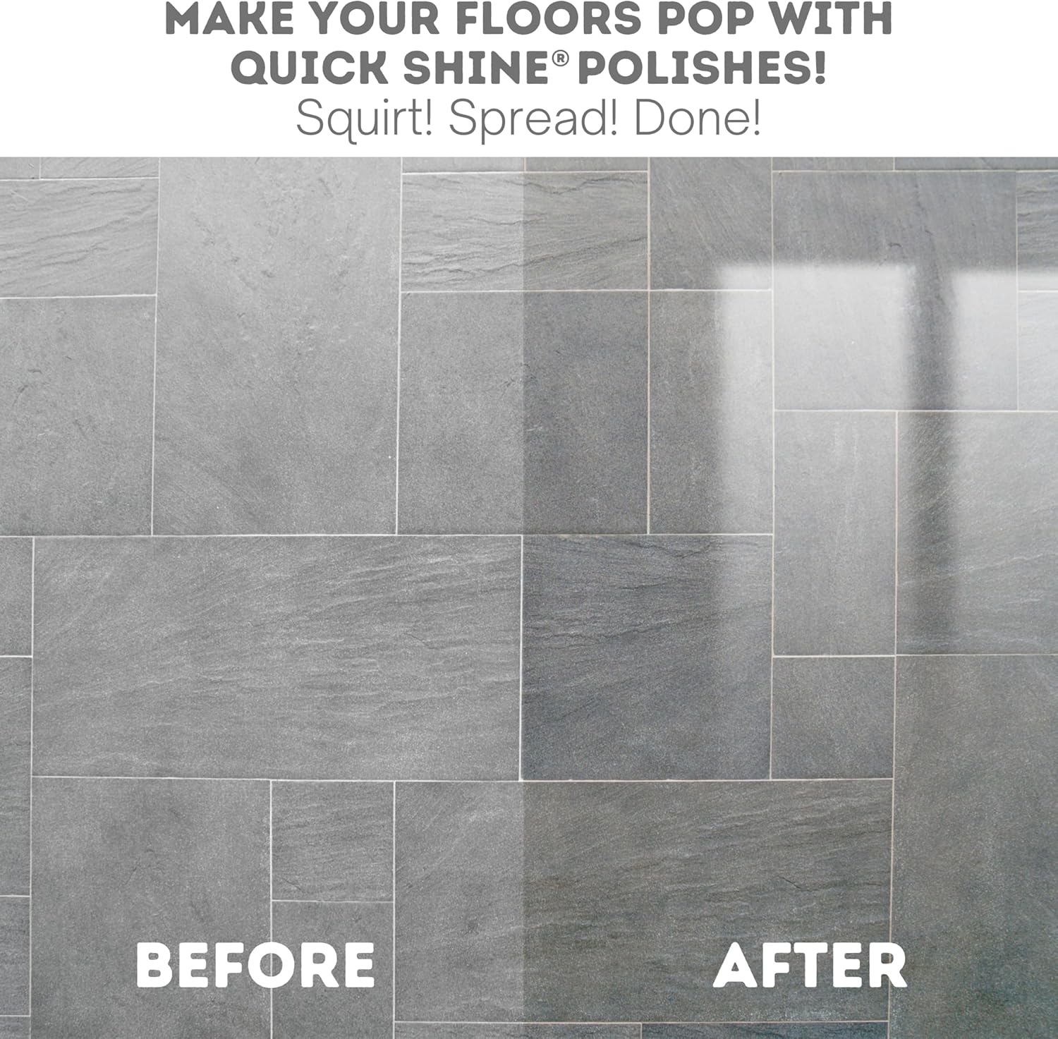 Quick Shine Multi Surface Floor Finish 64oz | Cleaner & Polish to use on Hardwood, Laminate, Luxury Vinyl Plank LVT, Tile & Stone | Safer Choice w/Clean Shine Technology | Shine-Protect-Refresh