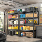 REIBII 72'' Storage Shelves 2050LBS Garage Shelving Heavy Duty 5-Tier Metal Shelving Adjustable Garage Shelves for Storage,Basement, Warehouse,72" H*31.5" W*16.5" D, 2PC