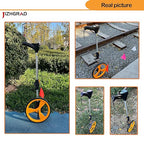 Measuring Wheel Digital Display ±0.3% High Accuracy, 12.5 '' Foldable Distance Measuring Wheel in Feet/Meter, 0.98 Inch Diameter Steel Pipe, Can Store 5 Datas, with Rainproof Backpack