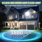 STASUN 150W LED Flood Light, Mini Series Outdoor Floodlight, 15000LM 6000K Daylight White, IP66 Waterproof, 3 Adjustable Heads, LED Exterior Flood Lights for Backyard, Driveway, Garage, Patio, Porch