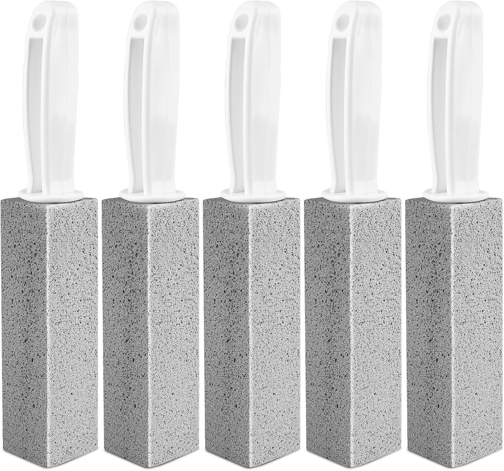 Toilet Pumice Stone With Handle, 5 Pack Pumice Stone Toilet Bowl Cleaner, Hard Water Toilets Ring Remover for Cleaning Toilets, Bathtubs, Stove, Grills, Swimming Pools, Sinks