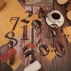 Jetec 10 Pcs House Numbers 3D Door Mailbox Numbers 0-9 Self Adhesive House Door Street Address Stickers for, Apartment, Office, Hotel Room, Mailbox Signs(5 x 3.15 Inches,Coppery)