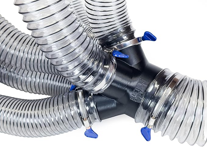 4" to 2-1/2" 6-Way Dust Collection Splitter Junction Fitting, Multi Port Fits Standard Hoses and Shop Vac Accessories, Dust Medusa